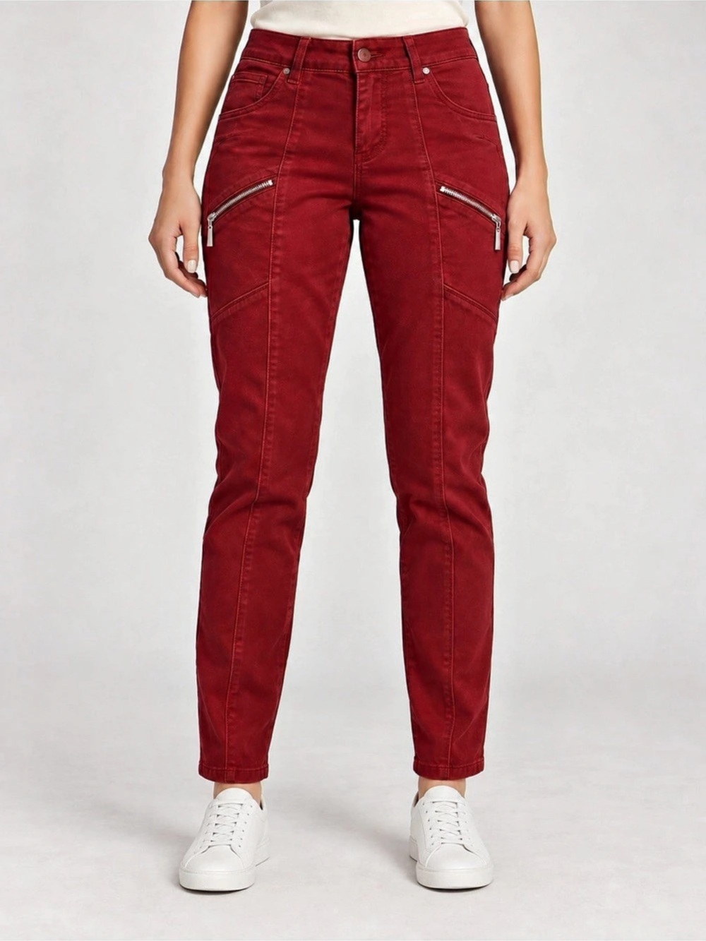 White House Black Market The Skimmer Skinny Pants in Red